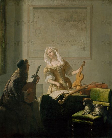 The Music Lesson, 1671. Creator: Jacob Ochtervelt.