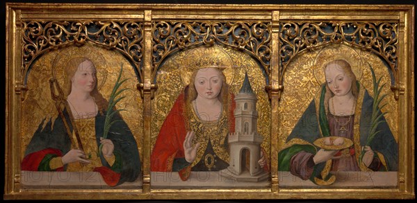 Saints Apollonia, Barbara, and Agatha, 1490/1500. Creator: Master Alejo.