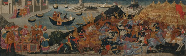 The Battle of Pharsalus and the Death of Pompey, 1455/60. Creators: Workshop of Apollonio di Giovanni, Workshop of Marco del Buono Giamberti.