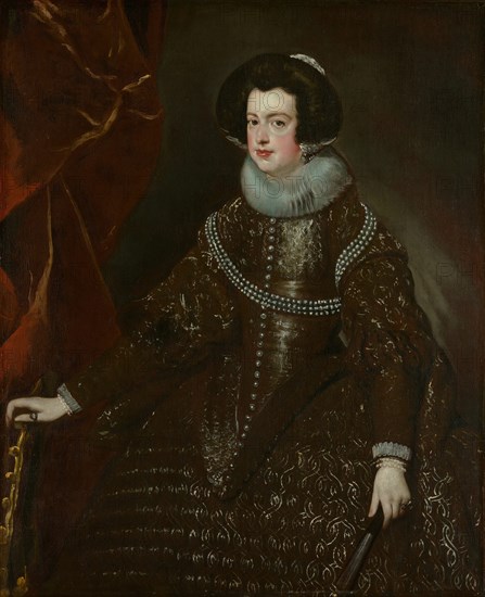 Isabella of Bourbon, Wife of Philip IV of Spain, c. 1632. Creator: Workshop of Diego Velázquez.