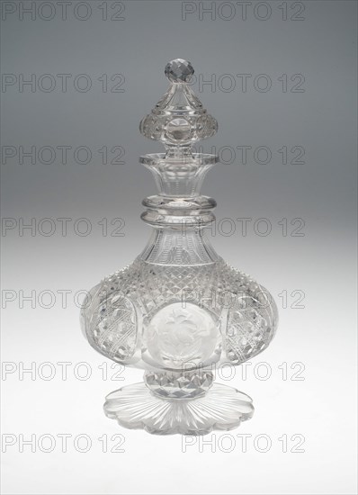 Decanter with Stopper, Lunéville, c. 1886. Creator: Baccarat Glasshouse.