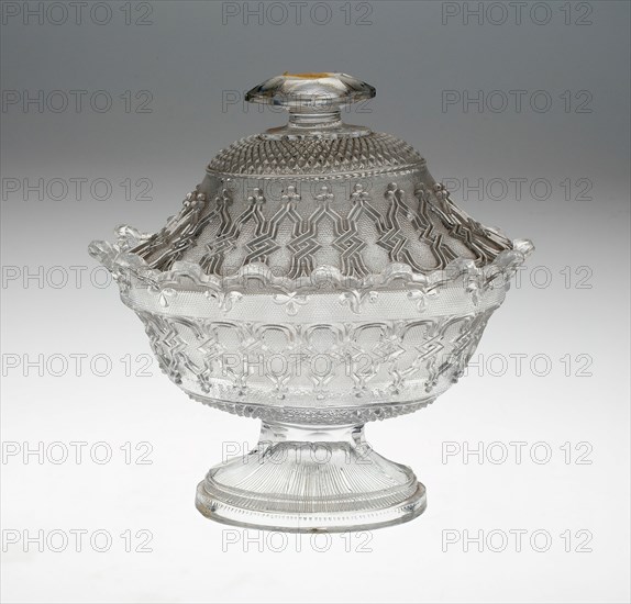 Covered Bowl and Stand, Lunéville, Mid 19th century. Creator: Baccarat Glasshouse.