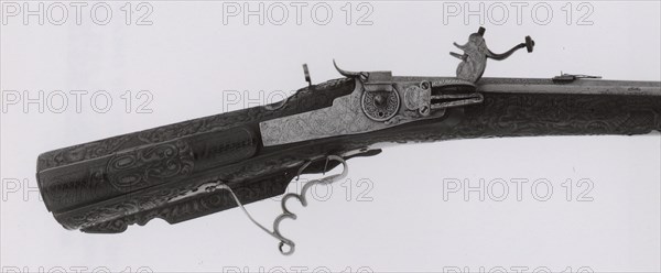 Wheellock Sporting Rifle, Augsburg, c. 1600/25. Creator: Johan Bichler.