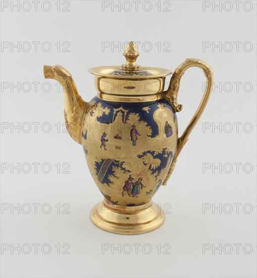 Teapot, Paris, c. 1820. Creator: Denuelle Porcelain Manufactory.
