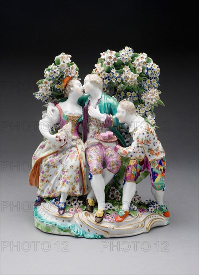 Lovers and Jester, Derby, c. 1765. Creator: Derby Porcelain Manufactory England.