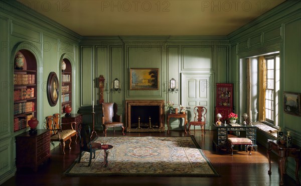 E-6: English Library of the Queen Anne Period, 1702-50, United States, c. 1937. Creator: Narcissa Niblack Thorne.