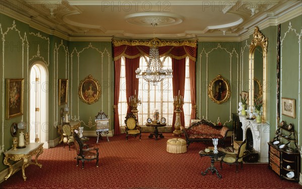 E-14: English Drawing Room of the Victorian Period, 1840-70, United States, c. 1937. Creator: Narcissa Niblack Thorne.