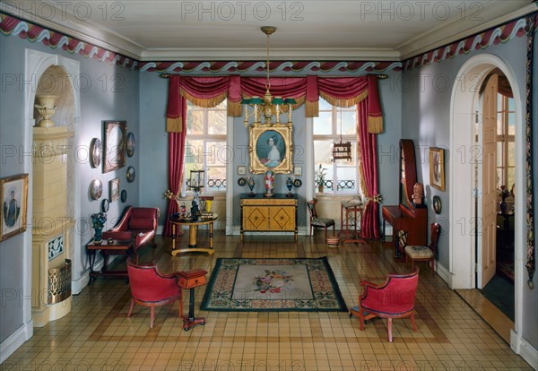 E-28: German Sitting Room of the Biedermeier Period, 1815-50, United States, c. 1937. Creator: Narcissa Niblack Thorne.