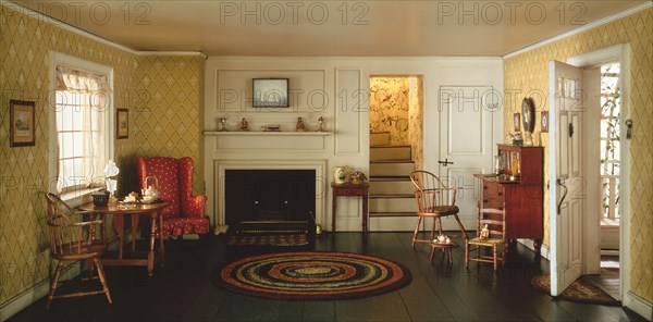 A12: Cape Cod Living Room, 1750-1850, United States, c. 1940. Creator: Narcissa Niblack Thorne.