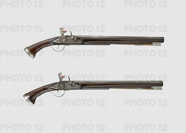 Pair of Flintlock Pistols, England, 1640/60. Creator: Unknown.