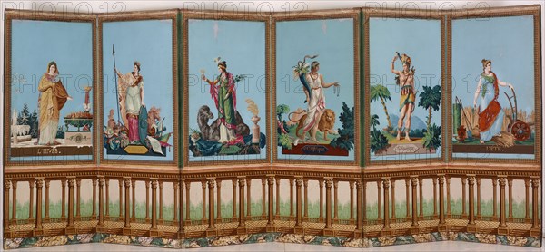 Screen: Asia (Panel Three), France, c. 1820. Creator: Unknown.