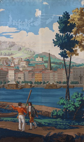 Two Joined Panels: The Views of Lyon, France, First edition, 1821. Creator: Unknown.