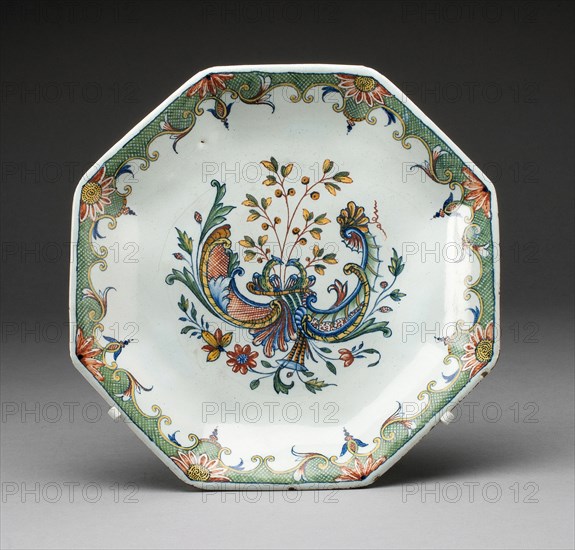 Plate, Rouen, c. 1750. Creator: Unknown.