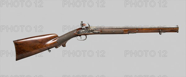 Flintlock Rifle, France, northeastern, c. 1800/04. Creators: Unknown, Nicholas Noel Boutet, Manlfre.