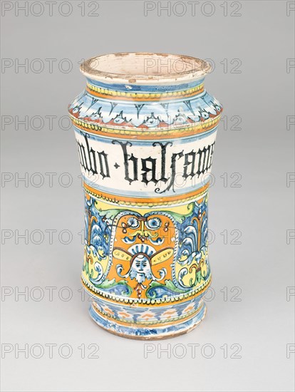 Apothecary Jar (Albarello), Siena, c. 1510/20. Creator: Unknown.