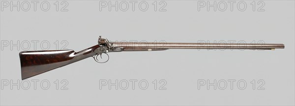 Double-Barreled Flintlock Fowling Piece, England, c. 1820. Creator: Joseph Manton.