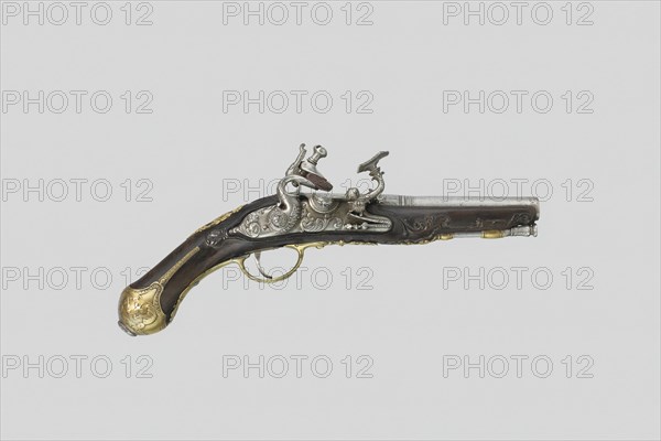 Snaphance Belt Pistol, Italy, dated 1775, in style of c. 1700. Creator: Domenico Guardiani.