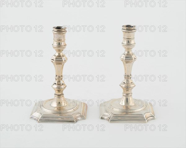 Pair of Taper Holders, England, 1723/24. Creator: Matthew Cooper.