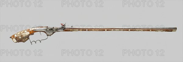 Wheellock Birding Rifle (Tschinke), Silesia, 1650/60. Creator: Unknown.