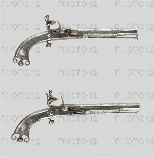 Pair of Flintlock Pistols, Scotland, 1750/75. Creator: Unknown.