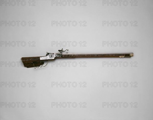 Wheellock Rifle of Emperor Leopold I, Gmünd, 1664. Creator: Johann Georg Maucher.