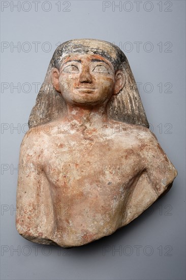 Bust of a Man, Egypt, New Kingdom, Dynasty 18 (about 1550-1295 BCE). Creator: Unknown.