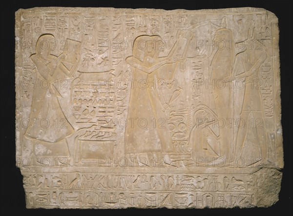 Stela (Commemorative Stone) Depicting the Funeral of Ramose, Egypt, New Kingdom, Dynasty 19... Creator: Unknown.