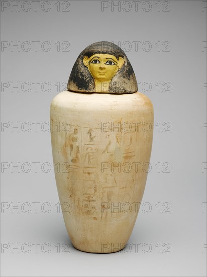 Canopic Jar of the Overseer of the Builders of Amun, Amenhotep, Egypt, New Kingdom, Dynasty 18... Creator: Unknown.