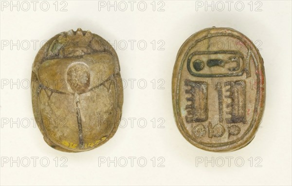 Scarab: Maatkara (Hatshepsut), Egypt, New Kingdom, Dynasty 18, Reign of Hatshepsut (abt 1473... Creator: Unknown.