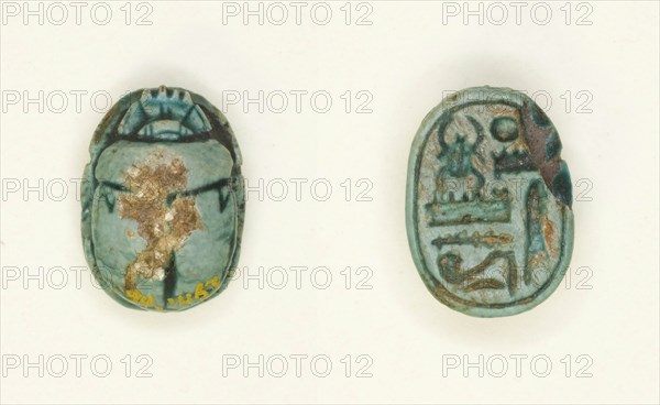 Scarab: Menkheperra (Thutmose III), Egypt, New Kingdom, Dynasty 18, Reign of Thutmose III... Creator: Unknown.