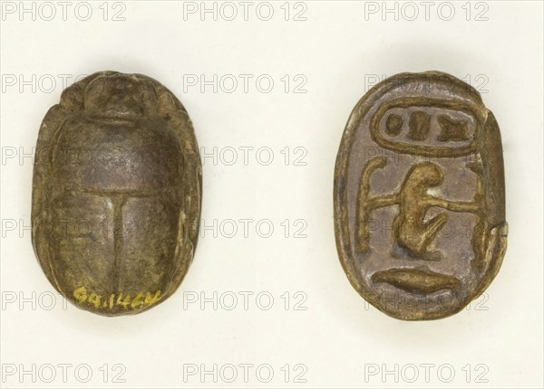 Scarab: Menkheperra (Thutmose III), Egypt, New Kingdom, Dynasty 18, Reign of Thutmose III... Creator: Unknown.