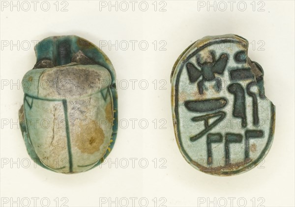 Scarab: Menkheperra (Thutmose III), Egypt, New Kingdom, Dynasty 18, Reign of Thutmose III... Creator: Unknown.