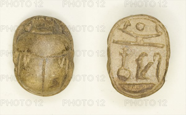 Scarab: Wish Formula, Egypt, New Kingdom-Late Period, Dynasties 18-26 (about 1295-525 BCE). Creator: Unknown.