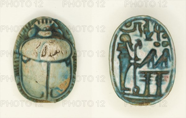 Scarab: The God Ptah with Name of Usermaatra Setepenra (Ramesses II), Egypt, New Kingdom... Creator: Unknown.