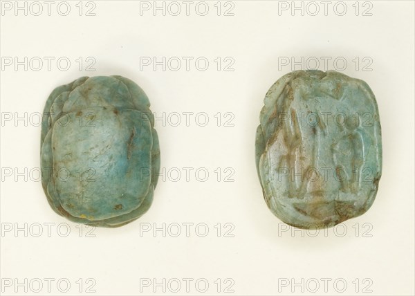 Scarab: Two Seated Deities, Egypt, New Kingdom, Ramesside Period, Dynasties 19-20 (abt 1295... Creator: Unknown.