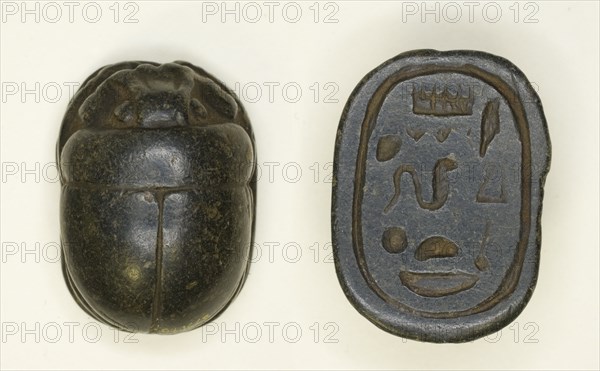 Scarab: Hieroglyphs, Egypt, Third Intermediate Period-Late Period, Dynasties 21-30 (abt 1069-343 BCE Creator: Unknown.