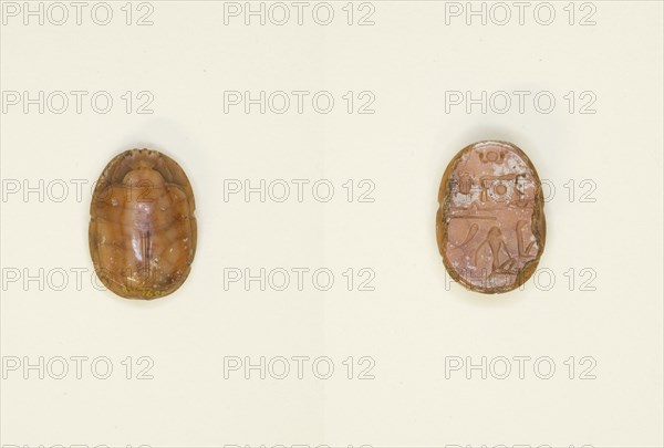 Scarab with Hieroglyphs, Egypt, Third Intermediate Period-Late Period, Dynasties 21/30... Creator: Unknown.