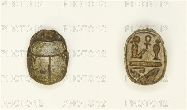Scarab: Wish Formula (?), Egypt, New Kingdom-Late Period, Dynasties 18-26 (about 1550-525 BCE). Creator: Unknown.