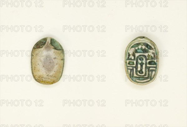 Scarab: Nefera with Hieroglyphs (kA-signs, xaw), Egypt, Middle Kingdom-Second Intermediate Period... Creator: Unknown.