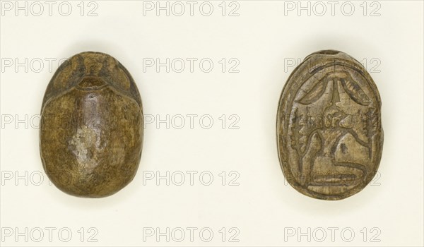 Scarab: Wish Formula (?), Egypt, New Kingdom-Late Period, Dynasties 18-26 (about 1550-525 BCE). Creator: Unknown.