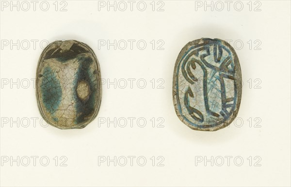 Scarab: Antelope with Foliage Motif, Egypt, Second Intermediate Period, Dynasty 15 (abt 1650-1550 BC Creator: Unknown.