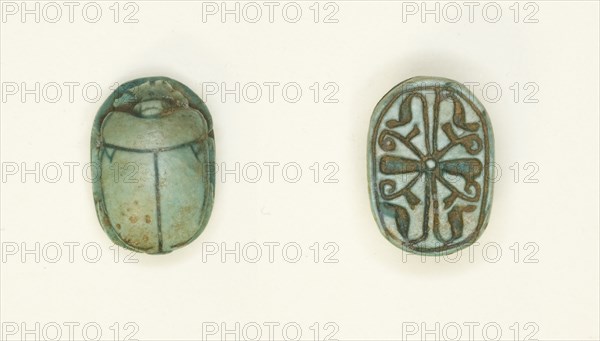 Scarab: Cross Pattern, Egypt, New Kingdom, Dynasty 18 (about 1550-1295 BCE). Creator: Unknown.