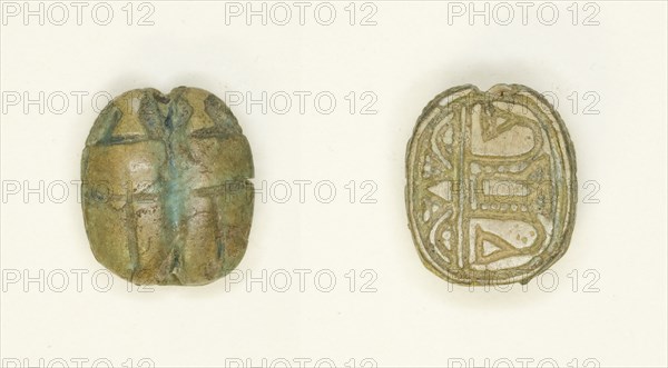 Scaraboid: Two Scarabs Side By Side, Egypt, New Kingdom, Dynasties 18-20 (about 1550-1069 BCE). Creator: Unknown.