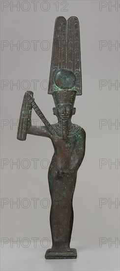Statuette of the God Min, Egypt, Late Period, Dynasties 26-31 (664-332 BCE). Creator: Unknown.
