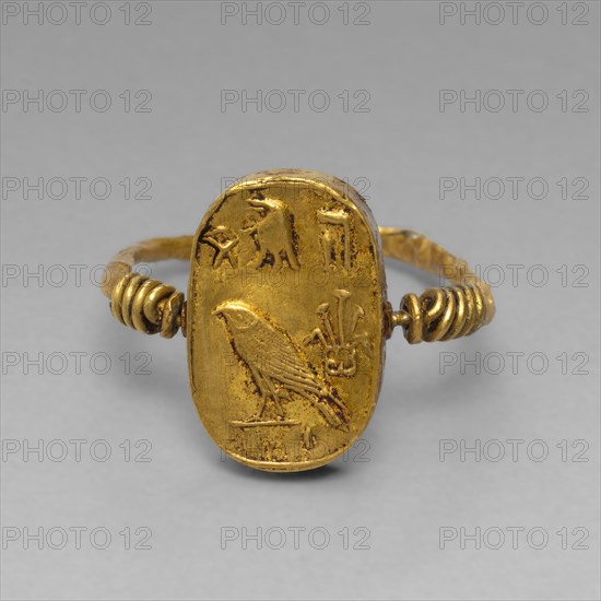 Ring Depicting Isis and Horus, Egypt, Ptolemaic Period (332-30 BCE). Creator: Unknown.