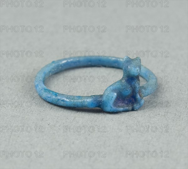 Ring: Figure of Seated Cat, Egypt, New Kingdom, Dynasty 18 (about 1390 BCE). Creator: Unknown.