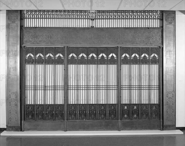 Chicago Stock Exchange Building: Elevator Enclosure Grille T-Plates, 1893/94. Creator: Adler & Sullivan.