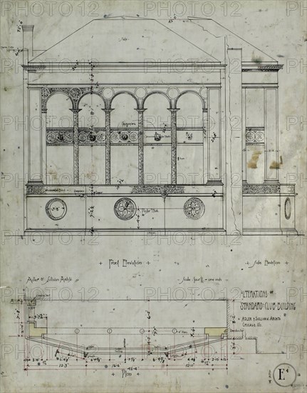 Standard Club Addition and Alterations, First Floor Plan, 06/21/1892. Creator: Adler & Sullivan.