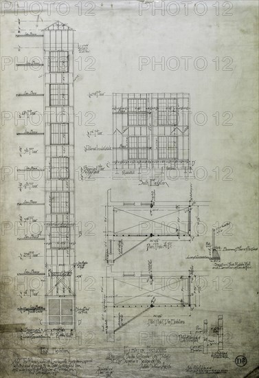 Brunswick Balke Collender Company Factory Building, Chicago, Illinois, Multiple Views, 1891. Creator: Adler & Sullivan.