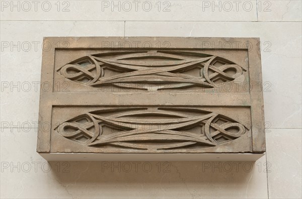 Garrick Theatre: Block of stringcourse from first floor loggia, 1891/92 (demolished 1961). Creator: Adler & Sullivan.